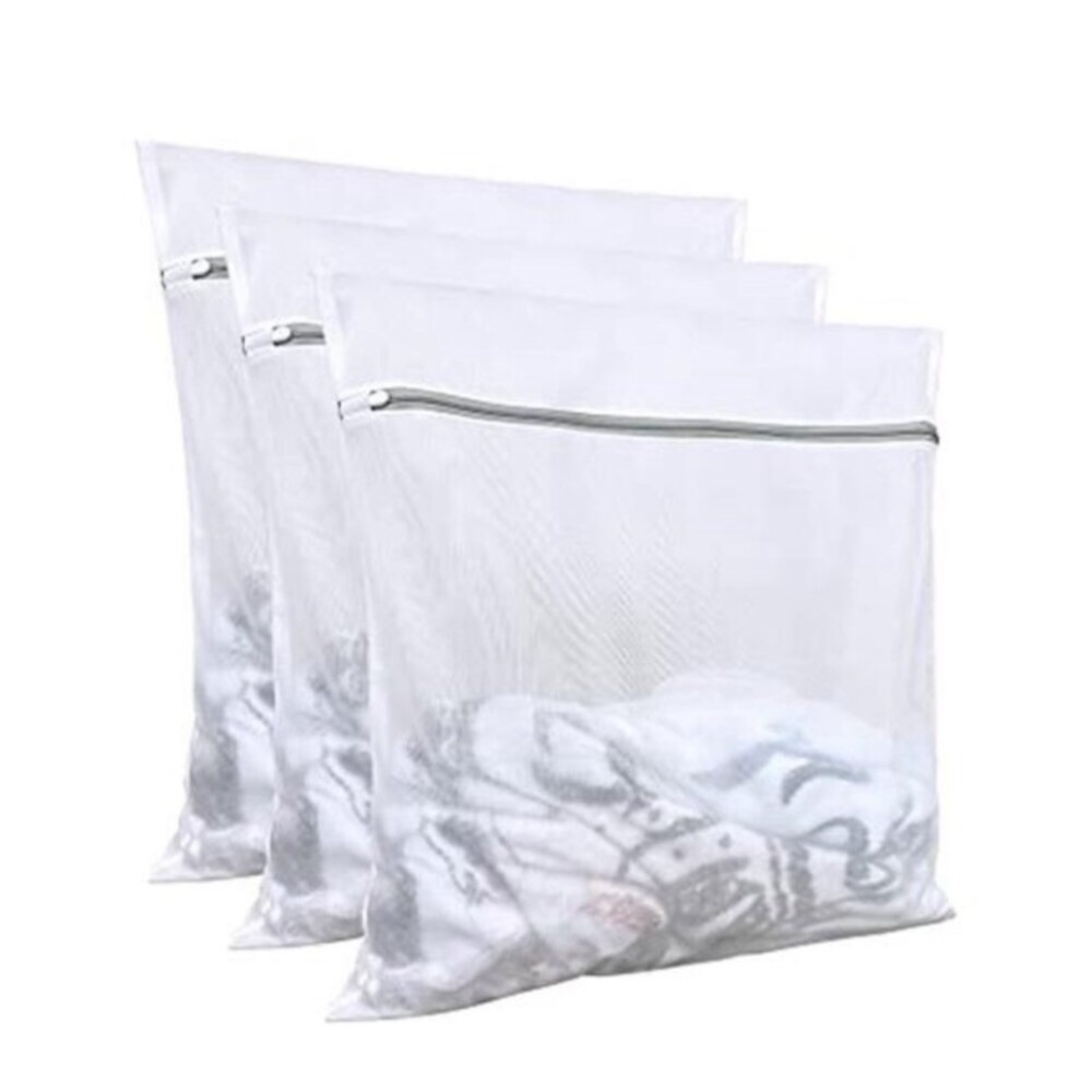 Large Mesh Laundry Bags Set 3Pcs Lingerie Delicates Wash Bag Zipper Closure